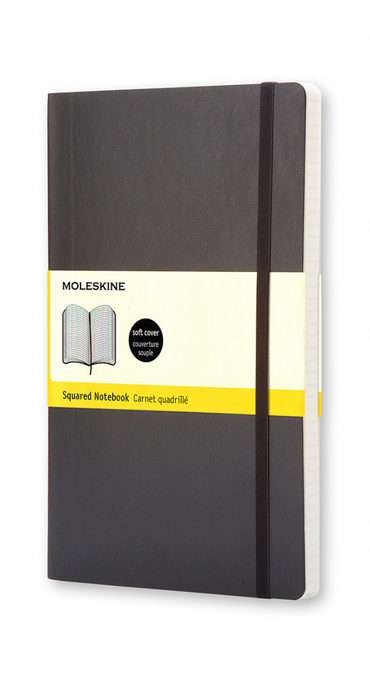 Moleskine Classic Notebook Large Softcover Schwarz Kariert