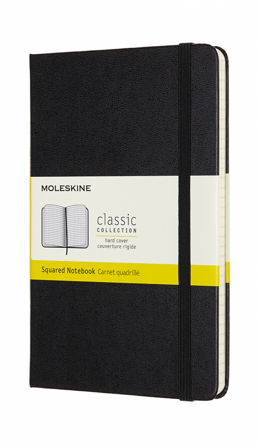 Moleskine Classic Notebook Medium Hardcover Schwarz Kariert