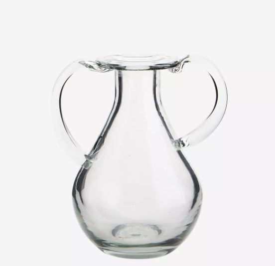 Glass vase with handles - 10,5 x 16cm
