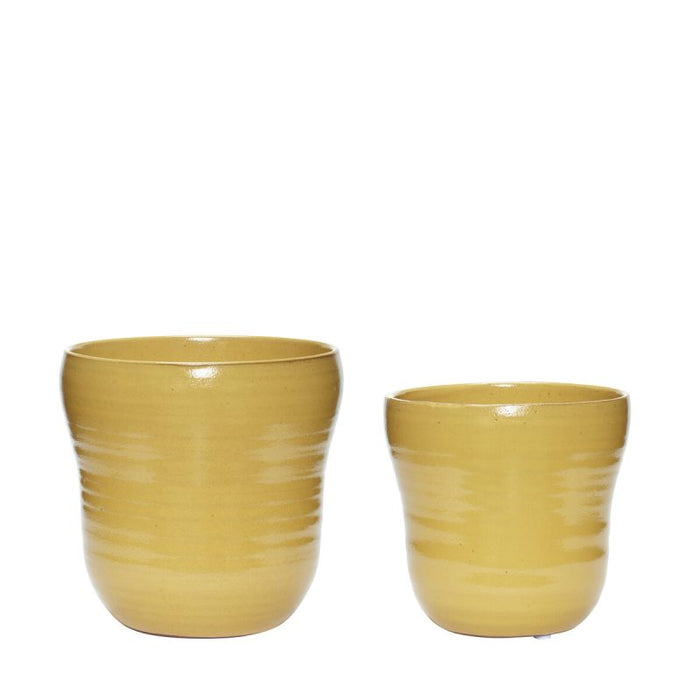 Care Blumentopf gelb aus Keramik