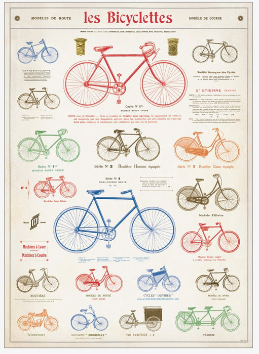 Cavallini Geschenkpapier/Poster les Bicyclettes