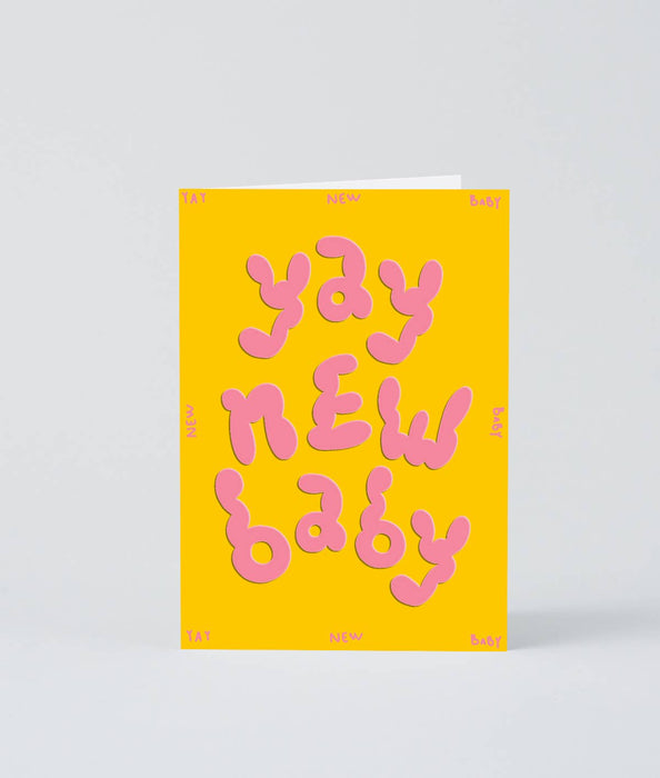 Grußkarte mit Prägung „Yay New Baby“