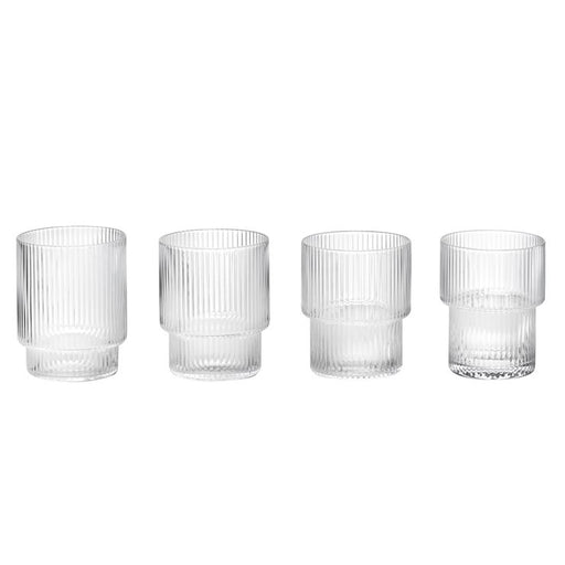 Ferm Living Ripple Gläser Transparent - 4er Set, Gläser